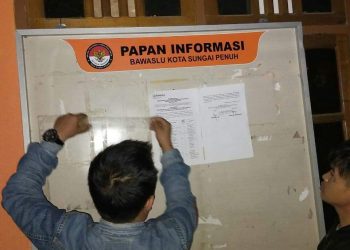 Ini Nama-nama panwascam yang dinyatakan lulus oleh Bawaslu Kota Sungai Penuh