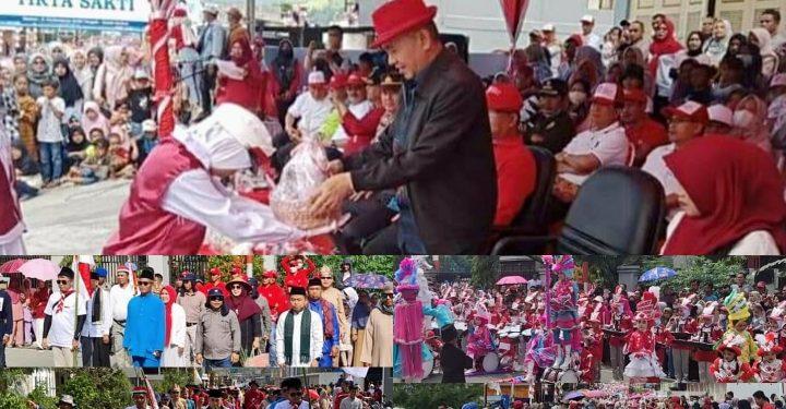 Disaksikan Bupati Adirozal, Warga Tumpah Ruah Saksikan Pawai Kemerdekaan RI di Kerinci