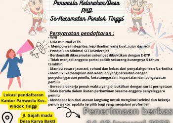 Teng!! Resmi Dibuka Pendaftaran Untuk Pengawas Desa Kecamatan Pondok Tinggi, Cek Syarat dan Jadwalnya