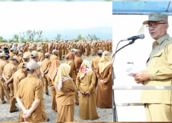 Pimpin Apel Gabungan, Bupati Adirozal Ajak ASN Jaga Integritas dan Profesionalitas Selama Ramadhan
