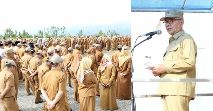 Pimpin Apel Gabungan, Bupati Adirozal Ajak ASN Jaga Integritas dan Profesionalitas Selama Ramadhan