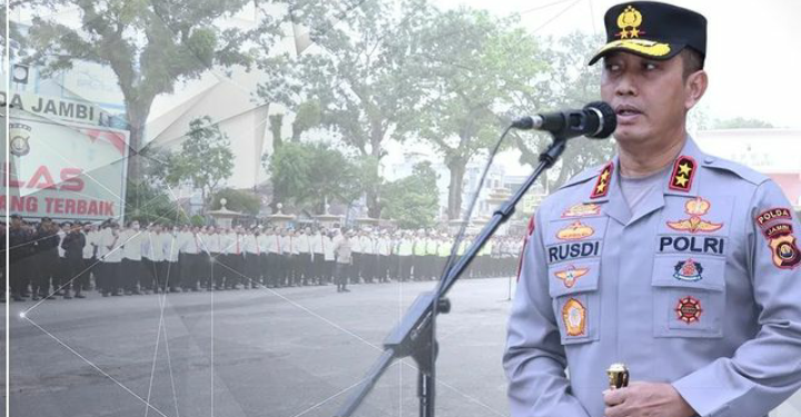Pulih dari Cidera, Ini Pesan Kapolda Jambi saat Pimpin Apel Perdana