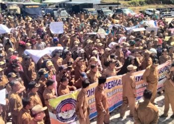 Ribuan Perangkat Desa Demo, Korlap : Hanya Kerinci yang Belum Mengikuti PP No 11 Tahun 2019