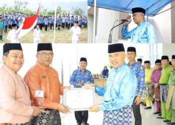 Upacara Peringatan Hari Lahir Pancasila, Bupati Adirozal Serahkan Berbagai Piagam Penghargaan
