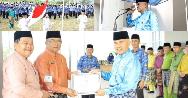 Upacara Peringatan Hari Lahir Pancasila, Bupati Adirozal Serahkan Berbagai Piagam Penghargaan