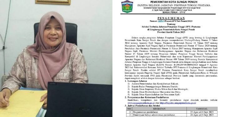 Pemkot Sungai Penuh Buka Seleksi Pengisian Lima Jabatan Eselon II