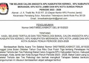 Teng! Timsel Umumkan Nama – nama Peserta Calon Komisioner KPU Yang Lulus 20 Besar