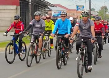 Wawako Antos dan Sekda Alpian Ikuti Gowes Dalam Rangka HUT TNI Ke 78