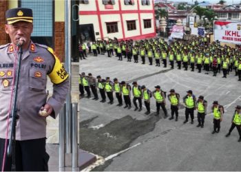 Kapolres Kerinci Cek Kesiapan Perlengkapan Pribadi Personil Untuk Pengamanan Pemilu 2024