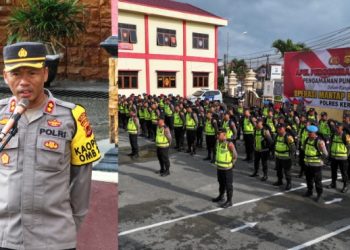 Kapolres Kerinci AKBP M. Mujib Pimpin Apel Pergeseran Pasukan PAM TPS