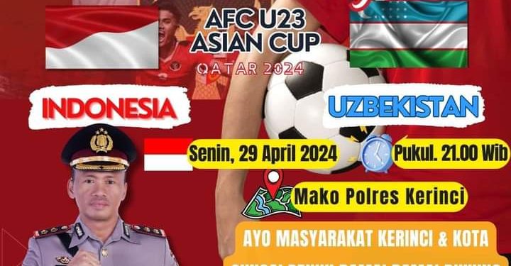 Terbuka untuk Umum, Polres Kerinci Akan Gelar Nobar Semi Final Piala AFC U-23 “Indonesia Vs Uzbekistan“