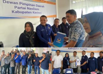 3 Dari 9 Balon Bupati Kerinci Telah Kembalikan Formulir Pendaftaran ke DPD Nasdem