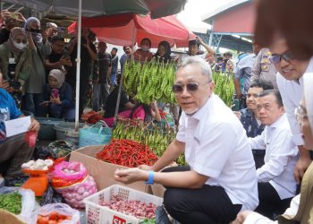 Gubernur Jambi Al Haris Dampingi Menteri Perdagangan Zulhas Tinjau Pasar Talang Banjar Kota Jambi