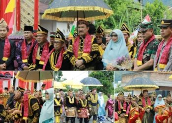 Pj Bupati Asraf Hadiri Kenduri Sko Desa Air Bersih dan Dianugerahi Gelar Adat
