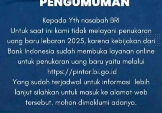 Cara Tukar Uang Baru di BI untuk Lebaran 2025, Mudah dan Praktis