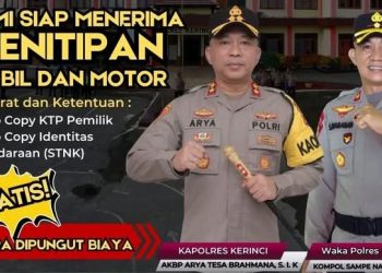 Polres Kerinci Terima Penitipan Kendaraan Gratis Bagi Warga yang Mudik ke Kampung Halaman