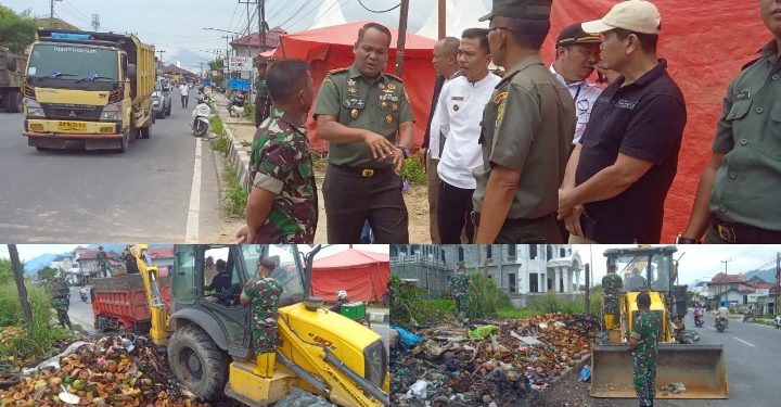 Peduli Kebersihan Lingkungan, Dandim 0417/Kerinci Tinjau Pembersihan Sampah di Desa Koto Lolo