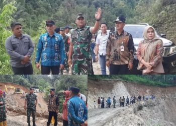 Dandim Eko Budiarto Bersama Pemkab Kerinci Tinjau Tanah Amblas di Pungut Tengah