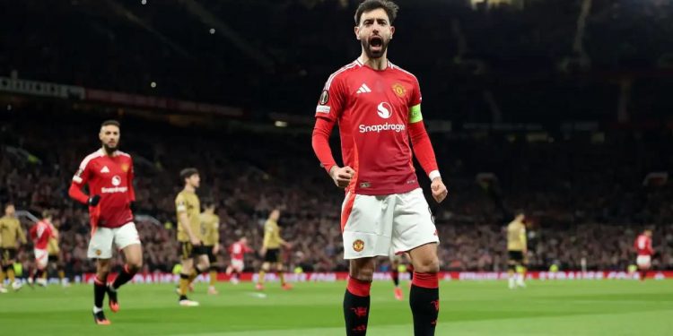Bruno Fernandes Menggila! Hat-trick Sensasional Bawa Manchester United ke Perempat Final Liga Europa