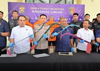 Bawa Sajam, Lima Pemuda Diamankan Polda Jambi Saat Hendak Tawuran