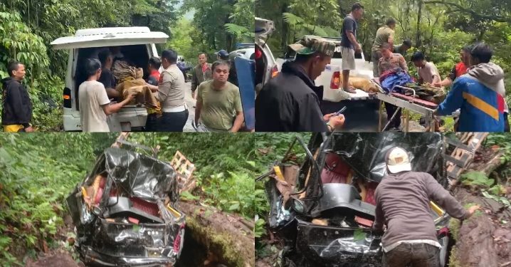 Pikap Bermuatan Kelapa Masuk Jurang, Dua Tewas di Tempat