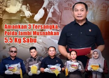 Polda Jambi Hancurkan 5,5 Kg Sabu & Bongkar Jaringan Besar