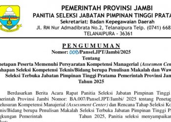 6 Calon Kepala OPD Pemprov Jambi Lolos Seleksi Assesmen