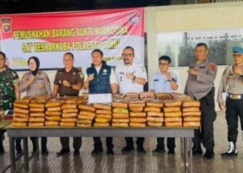 Polresta Jambi Musnahkan Ganja, Sabu, dan Ekstasi