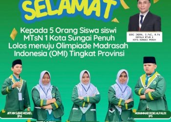 Lima Siswa MTsN 1 Sungai Penuh Lolos Olimpiade Madrasah 2025
