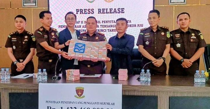 Kasus PJU Kerinci: Kejari Terima Rp1,4 Miliar Uang Pengganti, 10 Aset Disita dan Diblokir