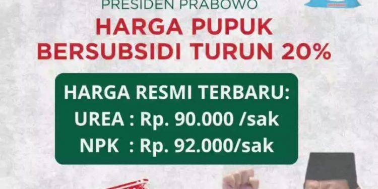 Harga Pupuk Subsidi Turun, Berikut Harga Pupuk Urea dan NPK Terbaru Hari Ini