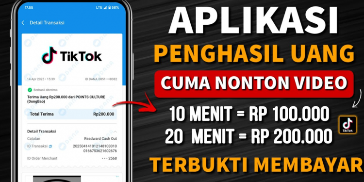 Cara Nonton TikTok Bisa Dapat Cuan Hingga Rp30 Ribu