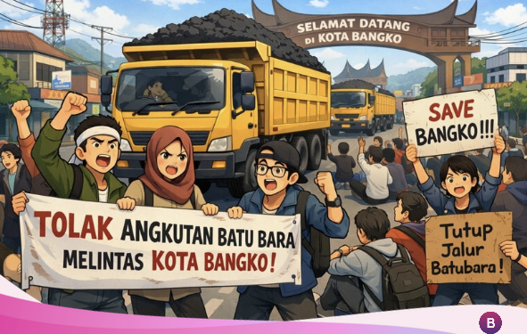 Aliansi Mahasiswa Merangin Soroti Maraknya Angkutan Batu Bara di Kota Bangko