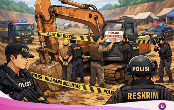 Tindak Tegas! Tim Gabungan Polda Jambi dan Polres Merangin Amankan Dua Excavator