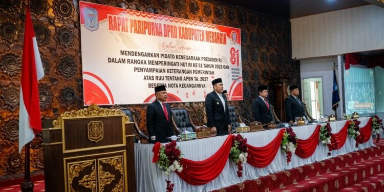 DPRD Merangin Gelar Rapat Paripurna Dengarkan Pidato Kenegaraan Presiden RI Peringati HUT RI Ke 81 Tahun